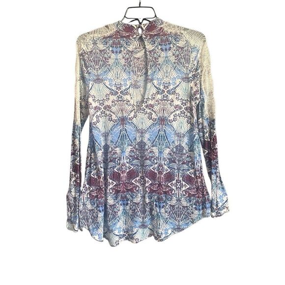 Free People FAB! Nouveau Tulip Front Top Boho Lace Detail in Multi Size Large - Picture 4 of 6